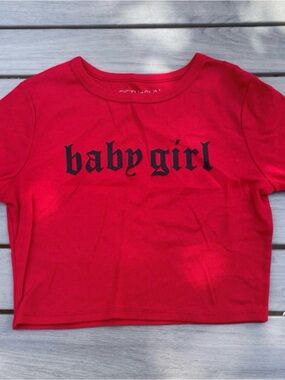 Fifth Sun Red Short Sleeve 'baby girl' Graphic Tee